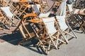 Empty greek cafe on Crete Island Royalty Free Stock Photo