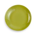 Empty green ceramic plate isolated on white background ,include clipping path Royalty Free Stock Photo