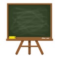 Empty green chalkboard with wooden frame. Royalty Free Stock Photo
