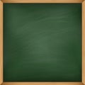 Empty green chalkboard with wooden frame. Template Royalty Free Stock Photo