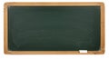 Empty green chalkboard with wooden frame and white chalk Royalty Free Stock Photo