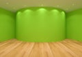 Empty Green Curve Room