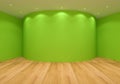 Empty Green Curve Room Royalty Free Stock Photo