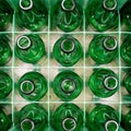 Empty green glass beer bottles Royalty Free Stock Photo