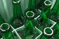 Empty green glass beer bottles Royalty Free Stock Photo