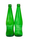 Empty green glass bottle of beer or lemonade isolated on the white background Royalty Free Stock Photo