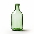 Empty Green Glass Bottle On White Background - Vray Tracing, Alvaro Siza Style