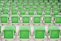 Empty green seats at stadium Royalty Free Stock Photo