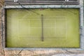 Empty green tennis court, top view Royalty Free Stock Photo