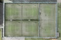 Empty green tennis court, top view Royalty Free Stock Photo