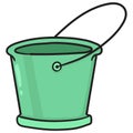 Empty green water buckets doodle kawaii. doodle icon image Royalty Free Stock Photo