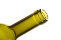 Empty green wine bottle isolated over white Royalty Free Stock Photo