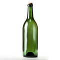 Empty green wine bottle isolated on white background Royalty Free Stock Photo