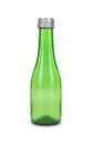 Empty green wine bottle on white Royalty Free Stock Photo
