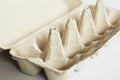 Empty grey cardboard egg carton Royalty Free Stock Photo