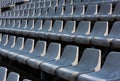 Empty grey seats on a seating tribune