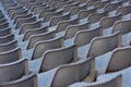 Empty grey seats on a seating tribune