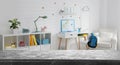 Empty grey stone table in baby room Royalty Free Stock Photo