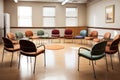 empty group therapy room with chairs in a circle Royalty Free Stock Photo