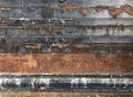 Empty grunge dirty rust texture wall. Abstract horizontal background