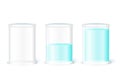 Empty, half and full water glass on a white background Royalty Free Stock Photo