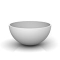 Empty half of a hollow sphere or white bowl