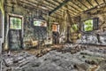 Empty hall in an abandoned knitting factory Royalty Free Stock Photo