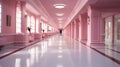 Empty hall of hospital with pink Royalty Free Stock Photo