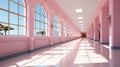 Empty hall of hospital with pink Royalty Free Stock Photo