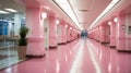 Empty hall of hospital with pink Royalty Free Stock Photo