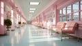 Empty hall of hospital with pink Royalty Free Stock Photo