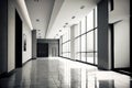 empty hall in office building with minimalistic grey interior design Royalty Free Stock Photo