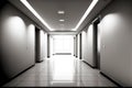 empty hall in office building with minimalistic grey interior design Royalty Free Stock Photo