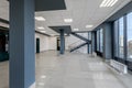 empty hall room with columns, doors and panoramic windows in modern office Royalty Free Stock Photo