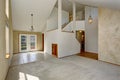 Empty hallway exterior with white enterance door