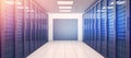 Empty hallway of servers Royalty Free Stock Photo