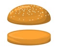 Empty hamburger roll vector symbol icon design. Royalty Free Stock Photo