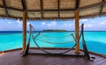 Hammock in turquoise lagoon Royalty Free Stock Photo