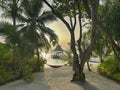 empty hammock inviting you to lay and watch the sunset Royalty Free Stock Photo