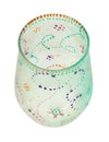 Empty hand painted glass cup isolated Royalty Free Stock Photo