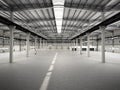 Empty Hangar delivery warehouse 3d render image Royalty Free Stock Photo