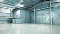 Empty Hangar delivery warehouse 3d render image Royalty Free Stock Photo