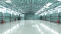 Empty Hangar delivery warehouse 3d render image Royalty Free Stock Photo