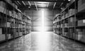 Empty Hangar delivery warehouse 3d render image