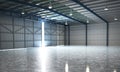 Empty Hangar delivery warehouse 3d render image