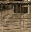 empty hangers on the racks in the dressing room building Royalty Free Stock Photo