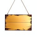 Empty hanging sign on white background