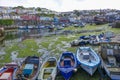 Empty harbor harbour with Golden-Hind Brixham Devon England UK