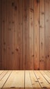 Empty hardwood table on raintree wooden wall background Royalty Free Stock Photo