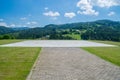 Empty helipad in the Polish mountains Royalty Free Stock Photo
